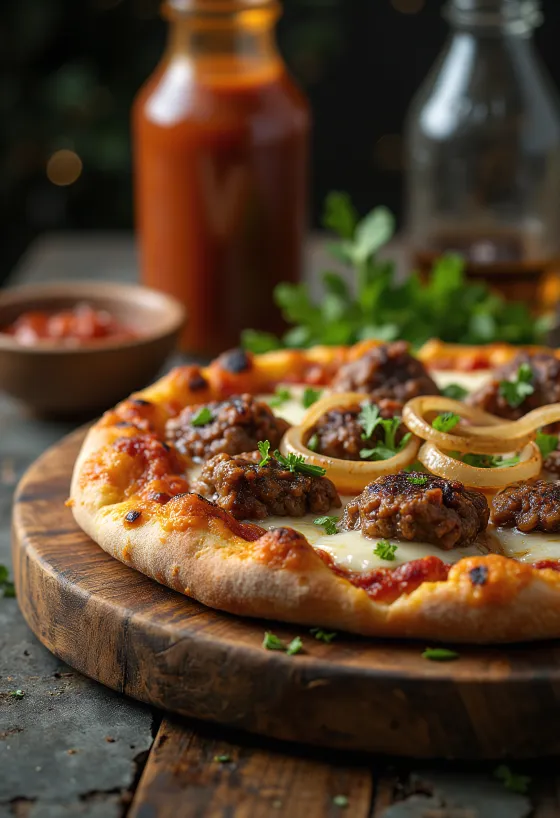 Pizza Kenyan Nyama Choma servie