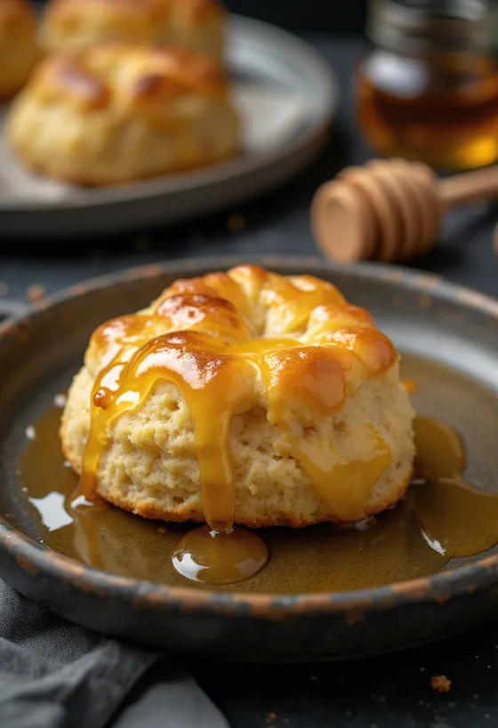 Scones au miel avec une croûte bien dorée