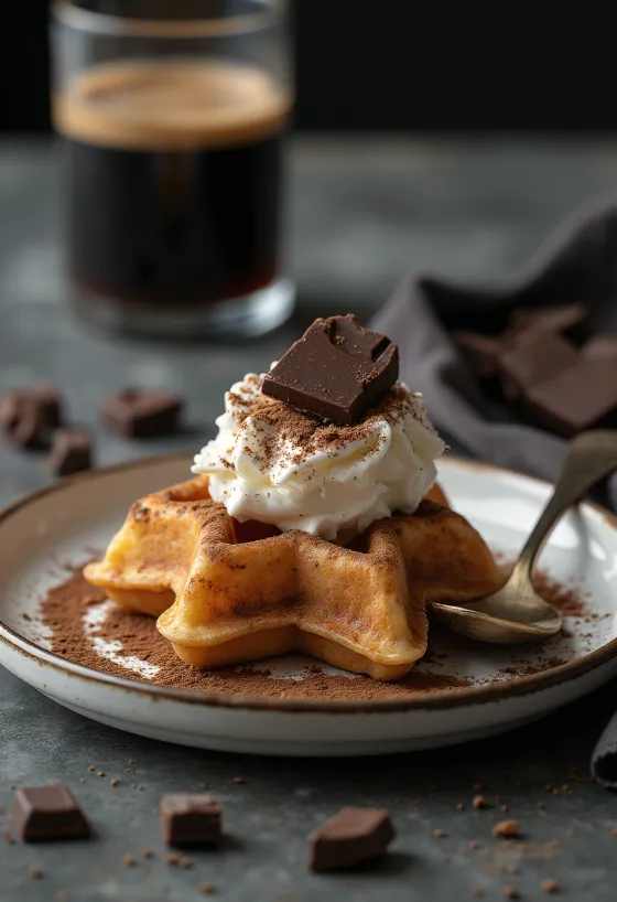 Gaufres Tiramisu servies