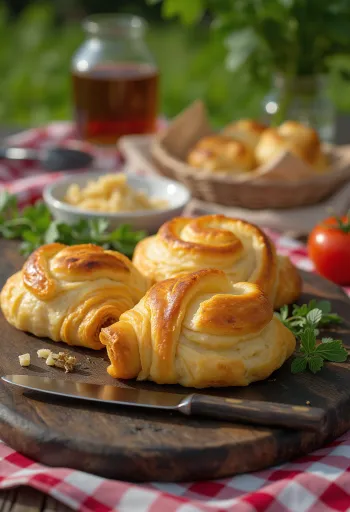 Börek frais à la brousse et au persil servi