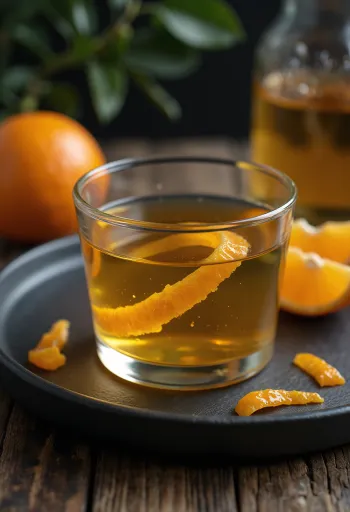 Liqueur d'orange servie en bouteille