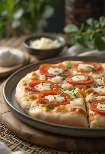 Pizza al Mascarpone au basilic et parmesan