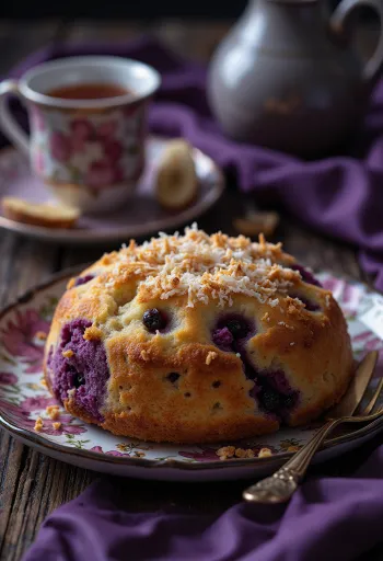 Bánh chuối nướng à la noix de coco râpée, gâteau vietnamien à la banane