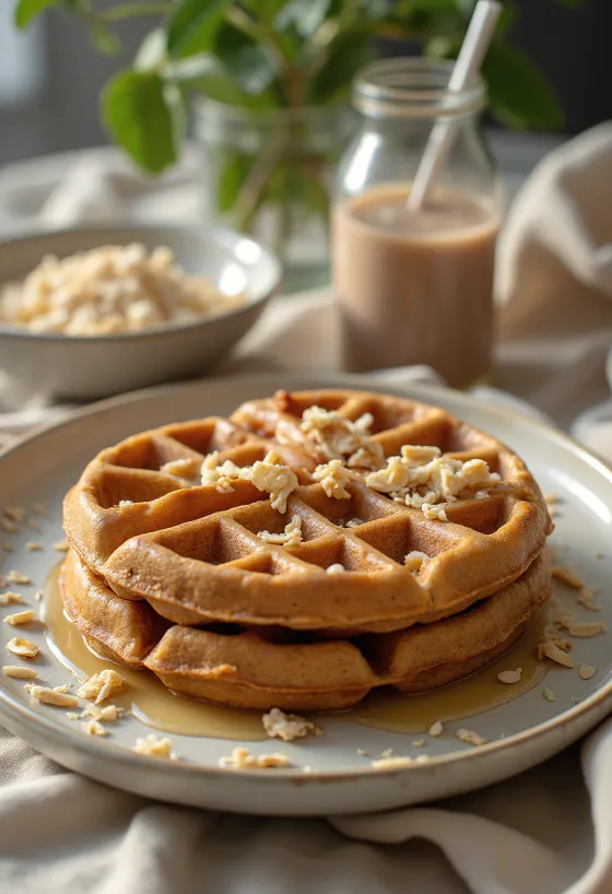 Gaufre protéinée avec fruits frais et yaourt
