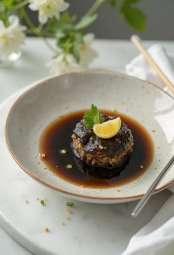 Sauce Ponzu servie avec sashimi