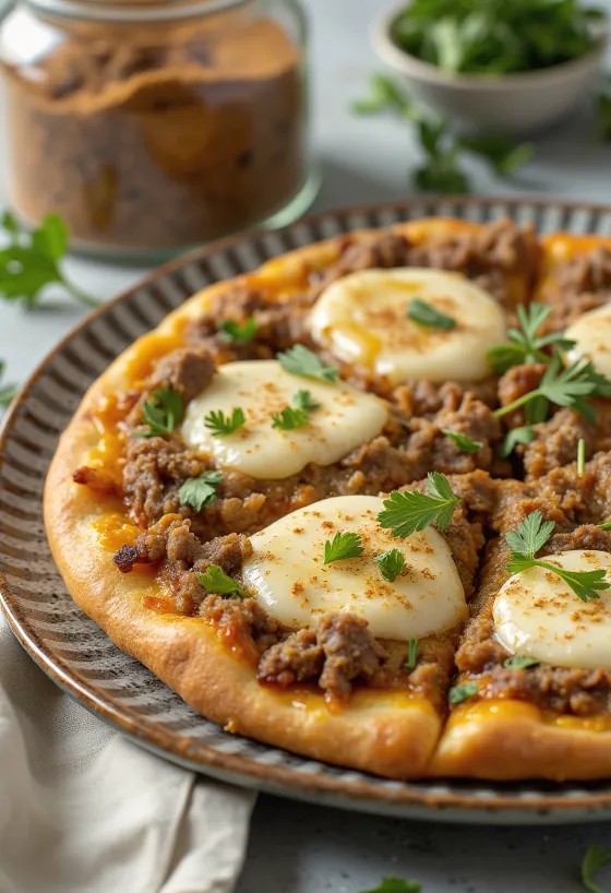 Pizza Marocaine servie