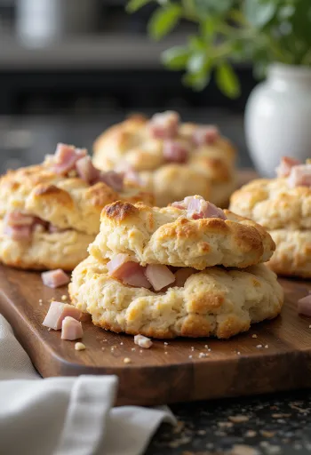 Scones au jambon de dinde avec une croûte dorée
