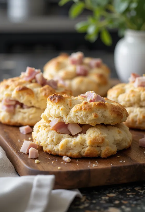 Scones au jambon de dinde avec une croûte dorée