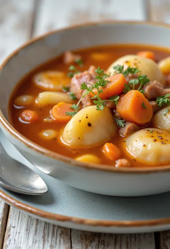 Faux goulash richement aromatisé aux légumes et au paprika.