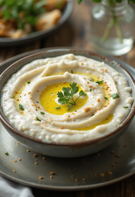 Sauce yaourt tahini servie