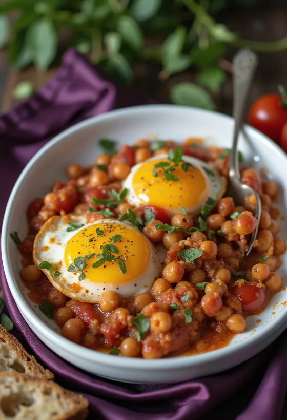 Moussaka vegan aux pois chiches servie