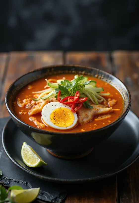Asam laksa, soupe de poisson acidulée