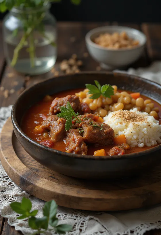 Pörkölt de pigeon, préparé à la manière traditionnelle hongroise