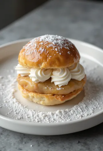 Semla au massepain, brioche à la crème et pâte d'amande