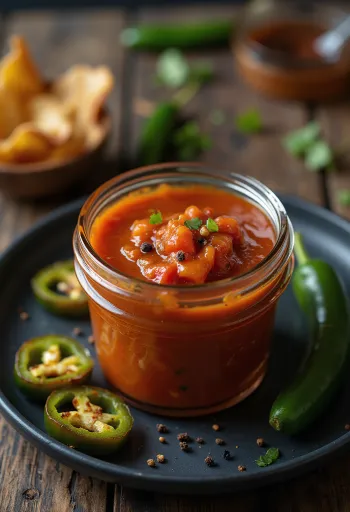 Sauce chili maison BBQ servie