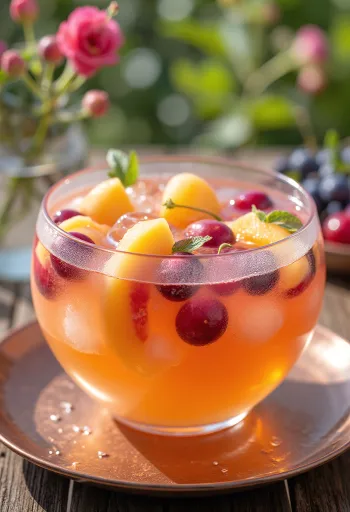 Hwachae "Flocon de neige" servi avec fruits frais et glace