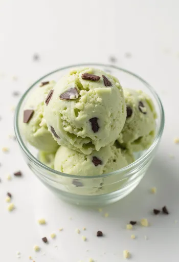 Glace menthe-chocolat servie