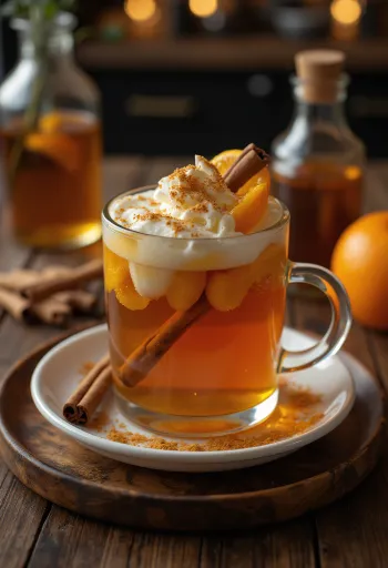 Cidre orange-cannelle servi dans un verre