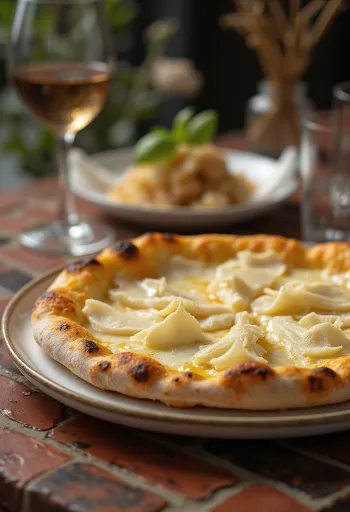 Pizza al Tartufo Bianco à la truffe blanche et fromages