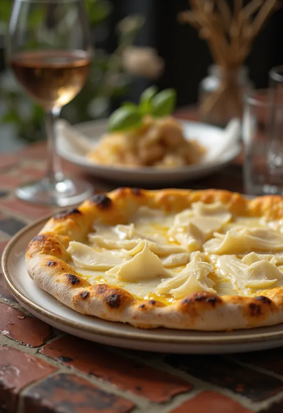 Pizza al Tartufo Bianco à la truffe blanche et fromages