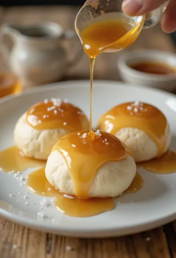 Bao bun au caramel servi
