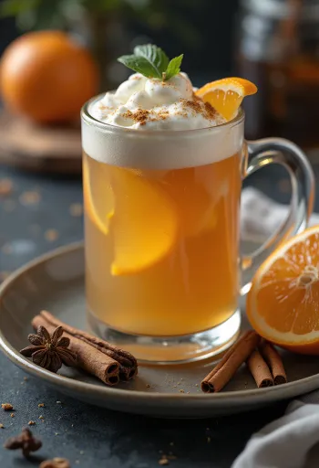 Cidre façon punch servi dans un verre