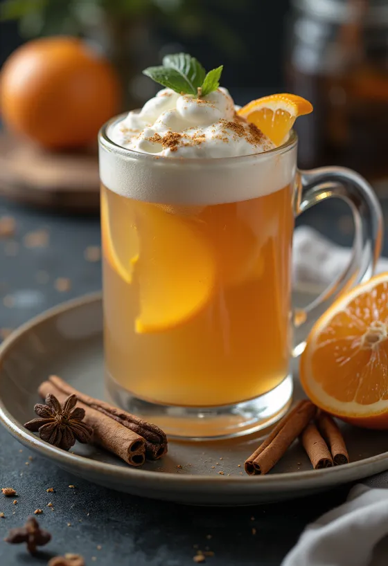 Cidre façon punch servi dans un verre
