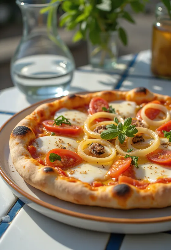 Pizza Pugliese à l'oignon rouge et anchois