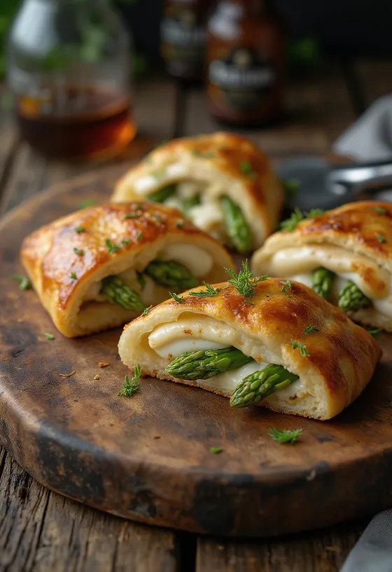 Calzone printanière aux légumes dorée au four