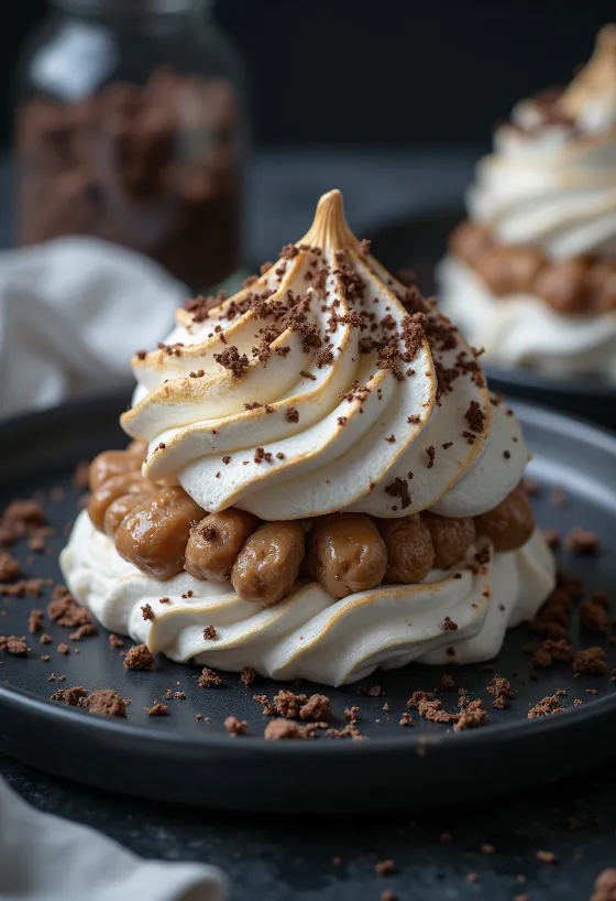 Meringues aux marrons fourrées