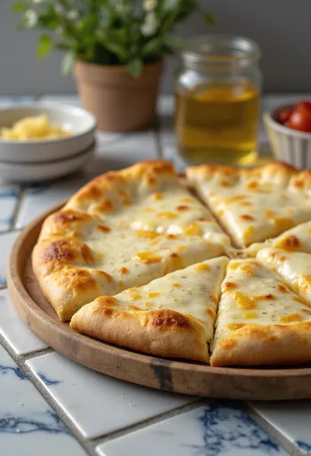 Pizza alla Crema au fromage crémeux et basilic