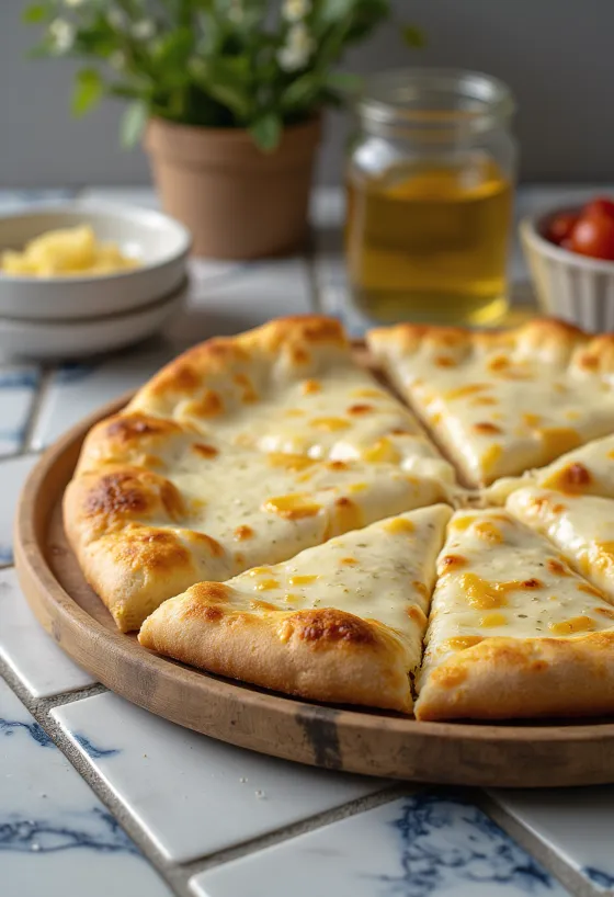 Pizza alla Crema au fromage crémeux et basilic