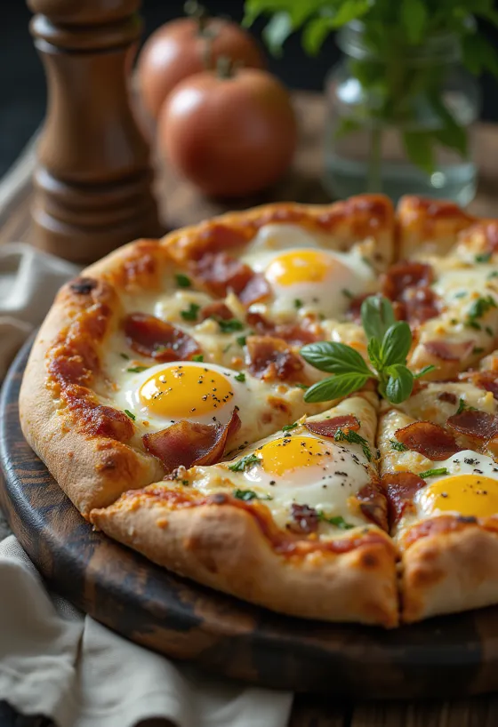 Pizza Rustica Abruzzese aux lardons, œufs et fromage pecorino