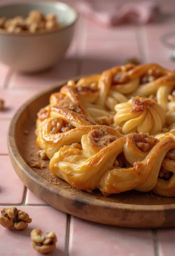 Burek sucré aux noix et au Tokaji servi