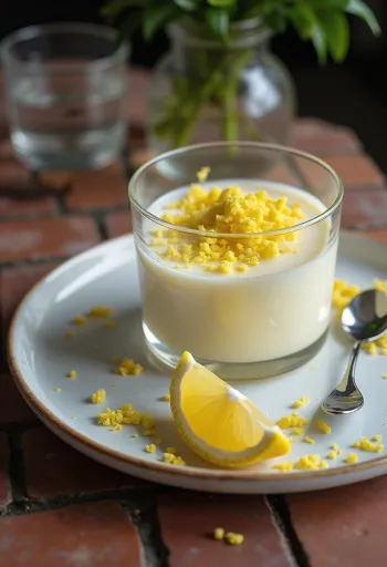 Panna cotta menthe-citron servie