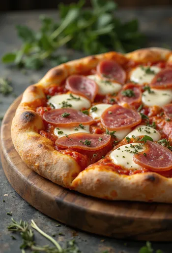 Pizza al Finocchiona au salami au fenouil et origan frais