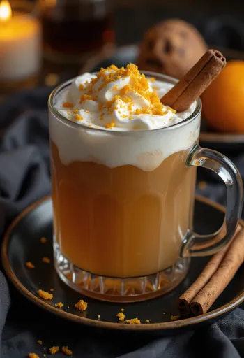 Cidre au rhum et à la cannelle servi dans un verre
