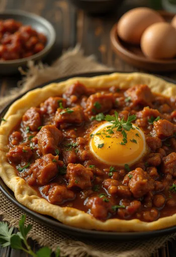 Doro Wat servi avec œufs durs et galettes injera