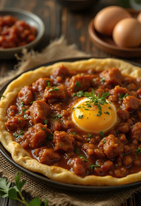 Doro Wat servi avec œufs durs et galettes injera