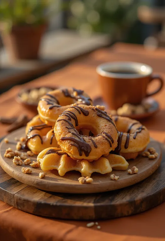Gaufres façon Beignets servies