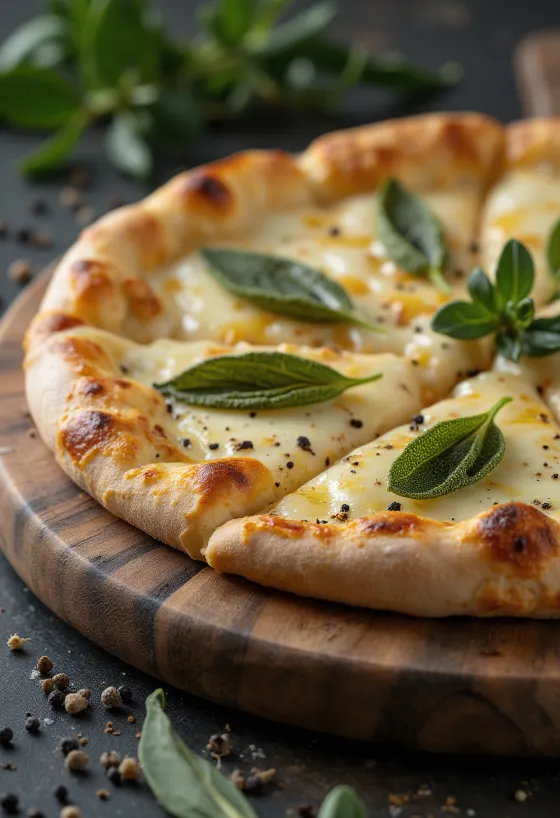 Pizza alla Salvia avec sauge et fromage