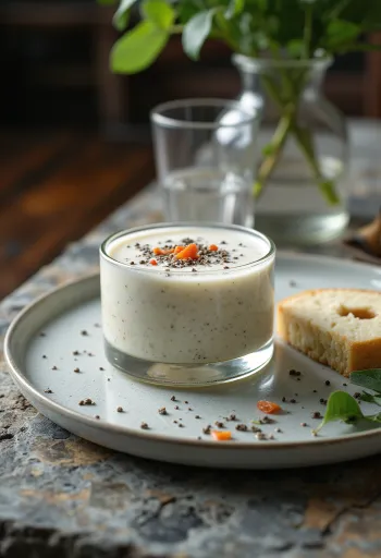 Kéfir probiotique menthe poivrée dans des verres, teinte légèrement verte