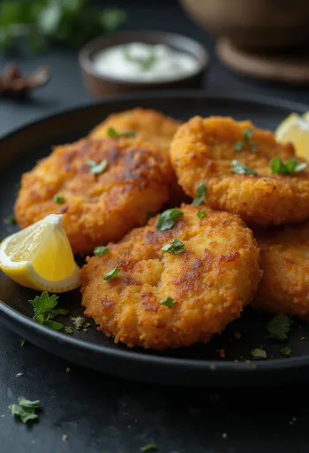 Escalope de buffle panée servie