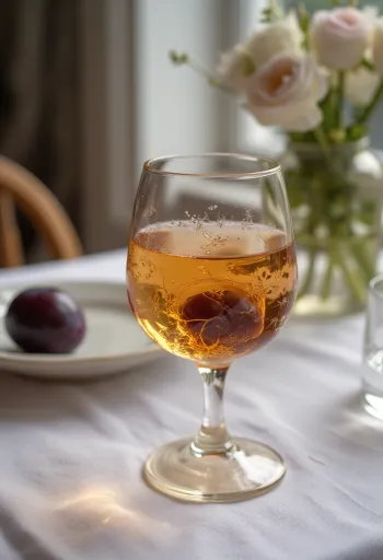Eau-de-vie de prune servie en bouteille