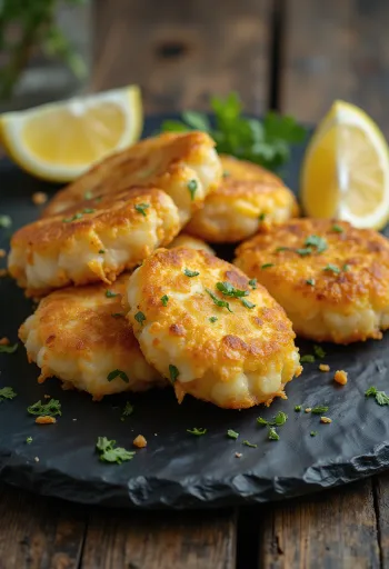 Bolinho de bacalhau sans gluten, boulettes de morue dorées servies