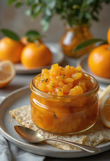 Chutney d'orange aigre-doux servi