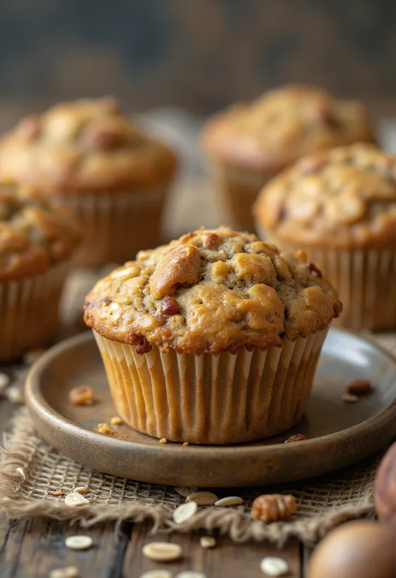 Muffins aux marrons et flocons d'avoine