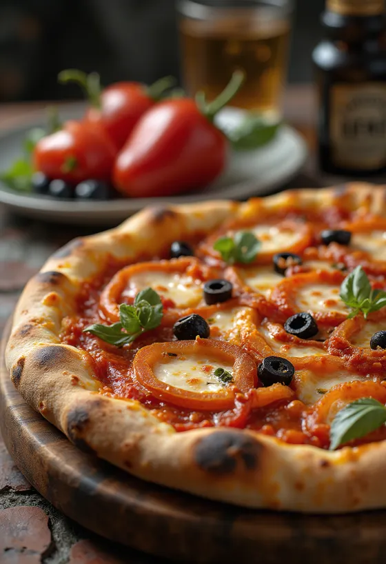 Pizza alla Zingara aux légumes et saucisse
