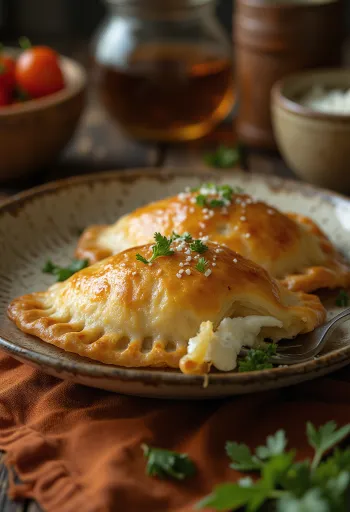Empanada au fromage de chèvre dans une pâte dorée