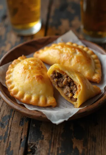 Empanadas au bœuf servies avec salade fraîche